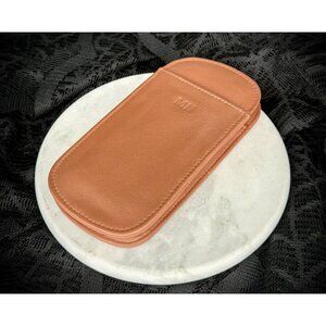 This is a brown Grain Cow hide Levenger pen and glasses case.